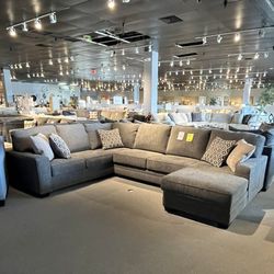 Grey 3PC Chaise Sectional Couch 
