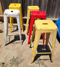 Metal Bar Stools 29x17x17" Lot of 5