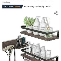New! 3pk Floating Shelves With Towel Bar