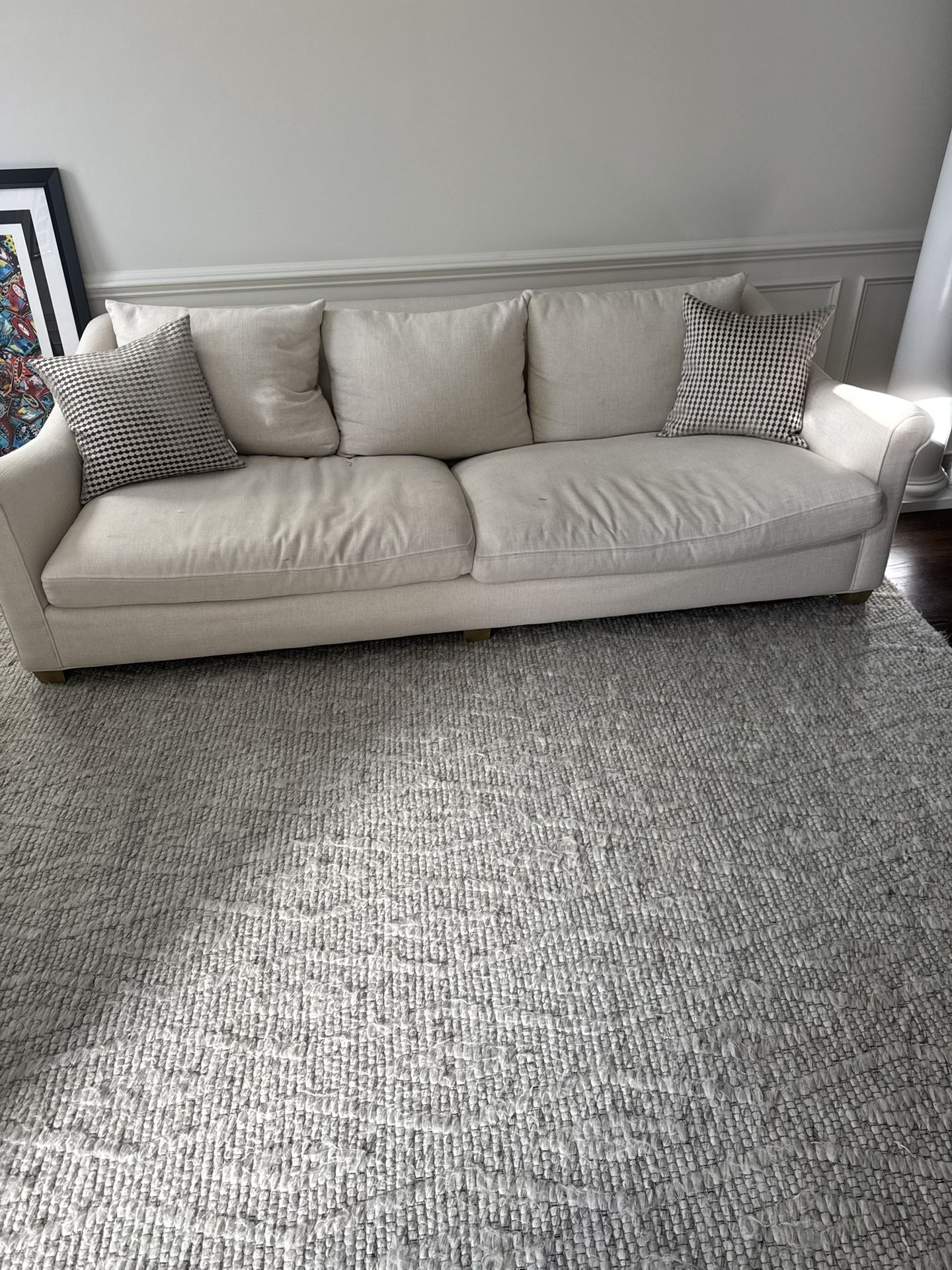 Beige Linen Sofa Set