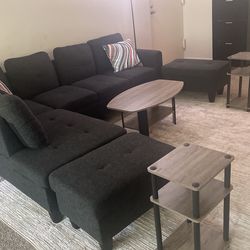 Moving Sale! Full L-Shaped Sofa Set w/ TV Stand  Excellent Condition