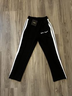 Palm Angels Track Pants – Black/White (Size Medium)