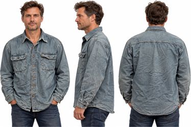 Timberland PRO Men's XL Faded Denim Long Sleeve Work Shirt – Blue