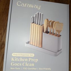 Caraway 14-Piece Kitchen Prep Set - Kitchen Knife Set & Wooden Utensil Set 