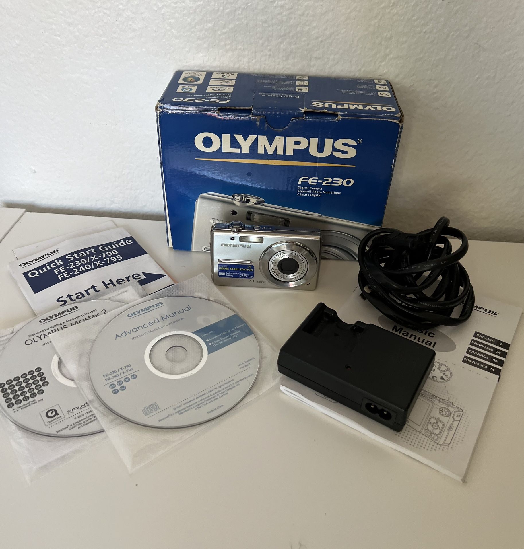 Olympus FE-230 7.1 Mp AF 3X Optical Zoom Lens Digital Camera No Battery Included