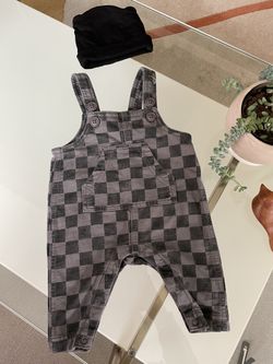 Checked Overalls Size 0-3 Months 