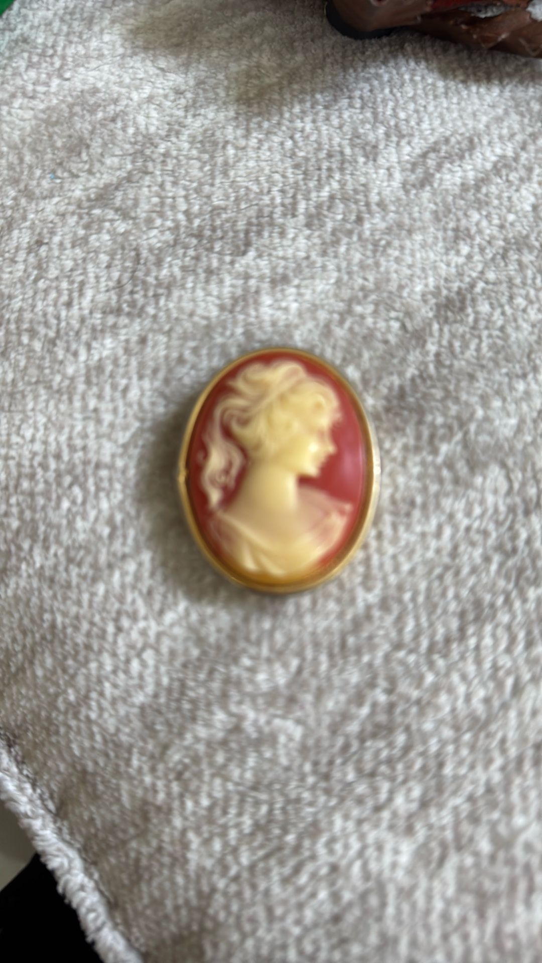 Vintage Cameo Lady Locket Brooch Pendant 10.00
