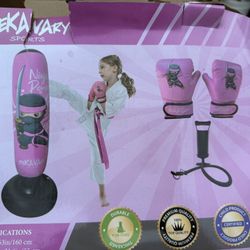 Punching Bag With Gloves And Pump Included