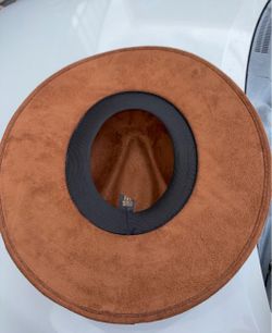 Brown Suede Wide Brim Hat