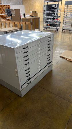 42x32 flat file cabinet 5 drawers (47 length x 35.5 width x 15.5 height- each