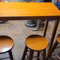 Bar Table With 4 Stools 