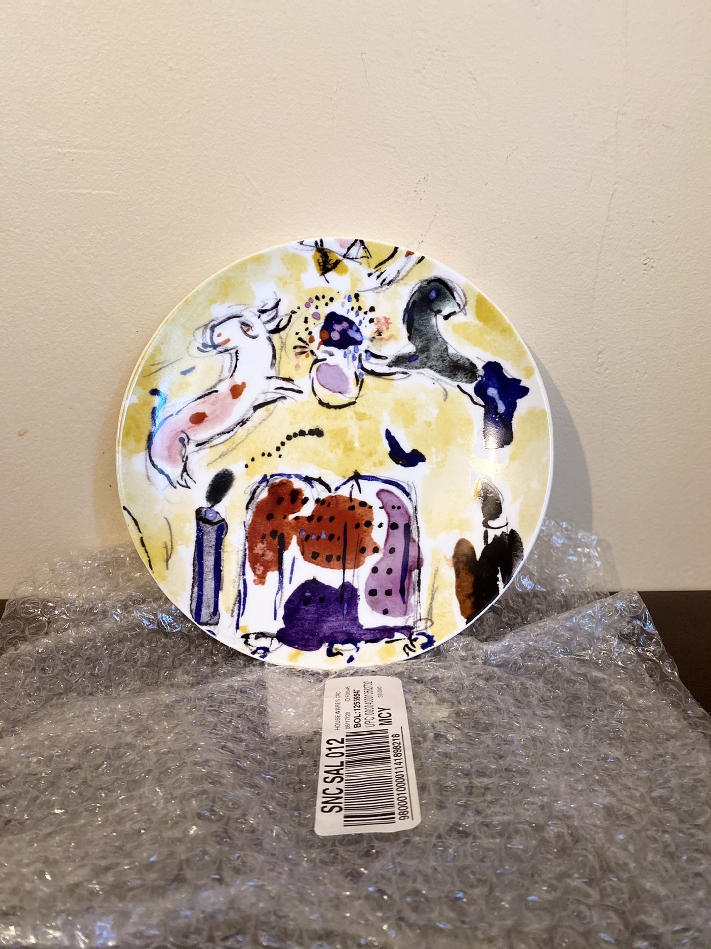 Bernardaud the stained glasses of hadassah salad plate by Marc Chagall