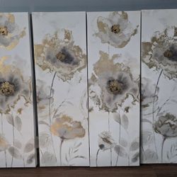 Set Of 4 Canvas Pictures 12 X 36