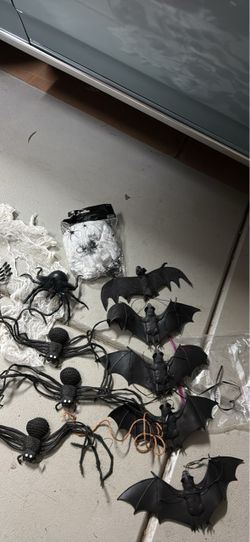 Halloween Decoration Set Bats Spiders Web