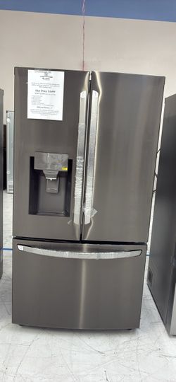 UP TO 50%OFF/ WAS$3199 NOW$1499/ Black Stainless Steel French Door Refrigerator with dual ice