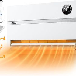 Dreo Smart Wall Heater, Electric Space Heater for Bedroom 1500W, 120° Vertical Oscillation, Adjustable Thermostat, Remote Control, 24H Timer, Easy-Mou