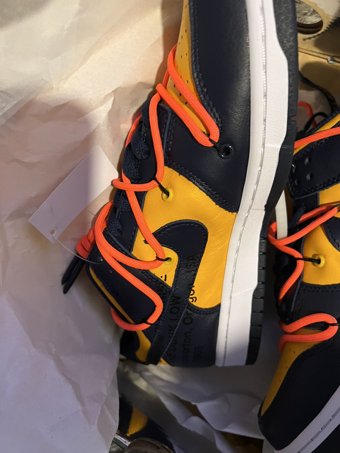 Nike Off White Dunk Yellow Blue