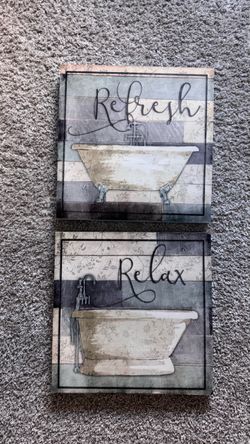 Set of 2 Bathroom Wall Art – Refresh & Relax