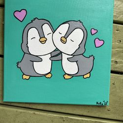 2 Loving, Hugging Penguins