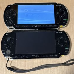 2-Sony PSP-1001 Hand Consoles Blk“BROKEN” 1-Turns On Not Tested No Char Read Blw 
