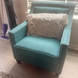 Teal Nailhead Accent Chair - Retail $430 NEED GONE