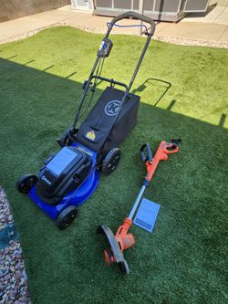 Kobalt 21" Corded Lawn Mower & Corded Trimmer