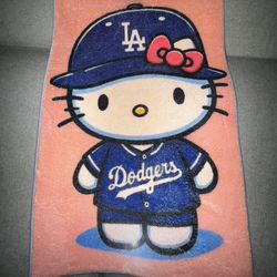 LA DODGERS HELLO KITTY RUG 