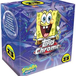 2025 Topps Chrome Spongebob Sapphire Edition Hobby Box