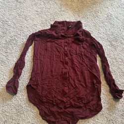 Maroon button down shirt