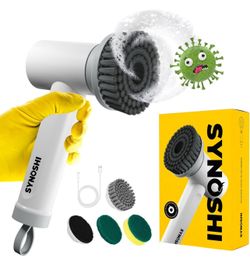 Electric Spin Scrubber, Power Cleaning Brush with 3 Heads, Cordless Waterproof Shower Scrubber