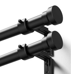 YaFex Curtain Rods 2 Pack 32-118 Inch black