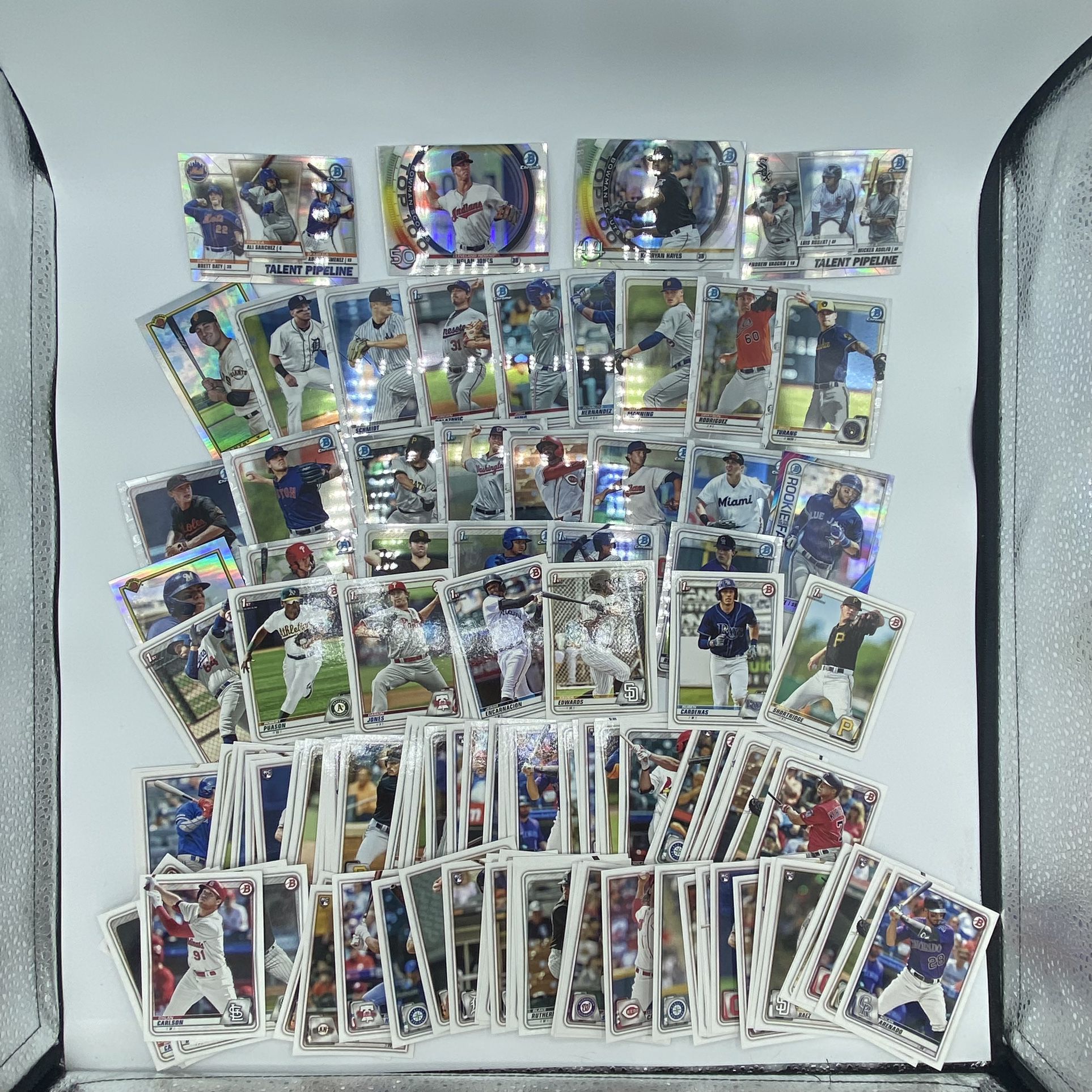 Lot Of 137 Bowman Chrome Baseball Trading Cards Free Fast Shipping 