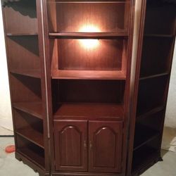 Entertainment center, 3 parts with lighted shelf