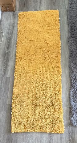 Smiry Bathroom Rugs 59X20, Luxury Chenille Extra Soft Absorbent Bath Mat, Yellow, Machine Washable Non-Slip Plush Bath Mats for Bathroom, Tub, Shower,