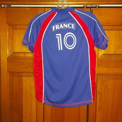 YOUTH 8/10 FRANCE ZINEDINE ZIDANE #10 SOCCER JERSEY