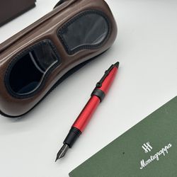 MONTEGRAPPA AVIATOR RED BARON SERIES FOUNTAIN PEN NEW 100% GENUINE MSRP $735