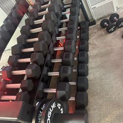 REP DUMBBELLS 5-50 WITH REP RACK