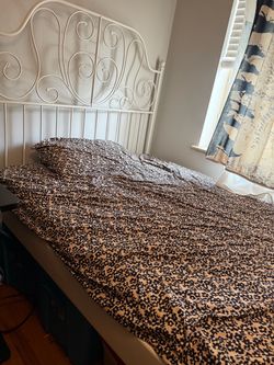 White ikea metal bed frame