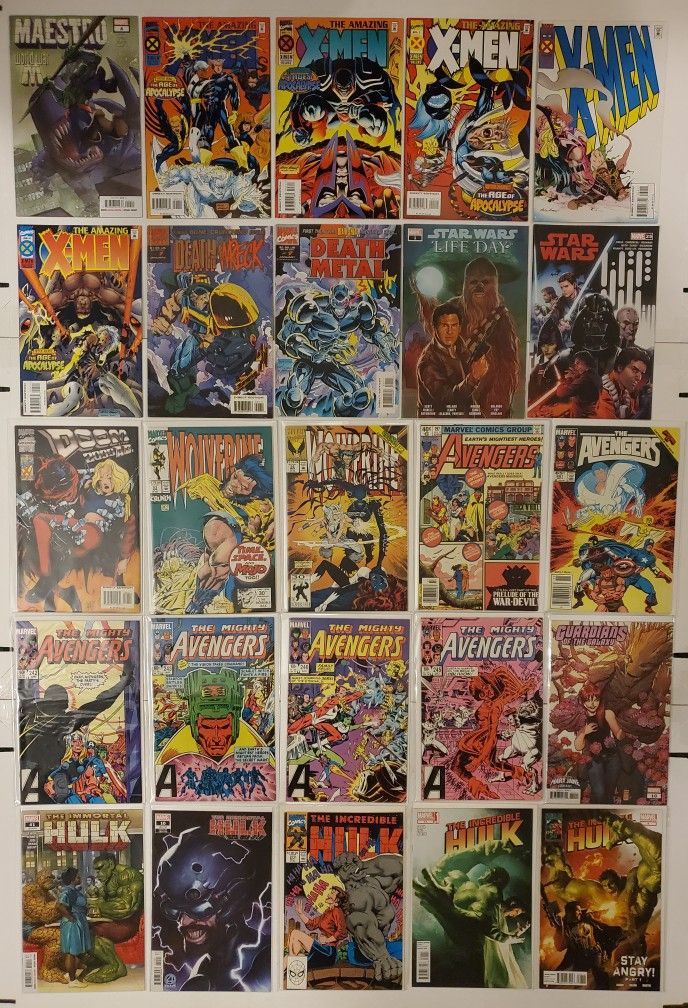 Huge 50 All Marvel Comic Book Mixed Lot Of X-men Avengers Spider-man Plus More