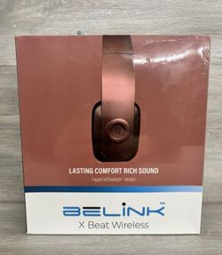  BeLink X Beat Wireless Foldable Headphones with Zip Case Rose Gold (PO1019519) - New