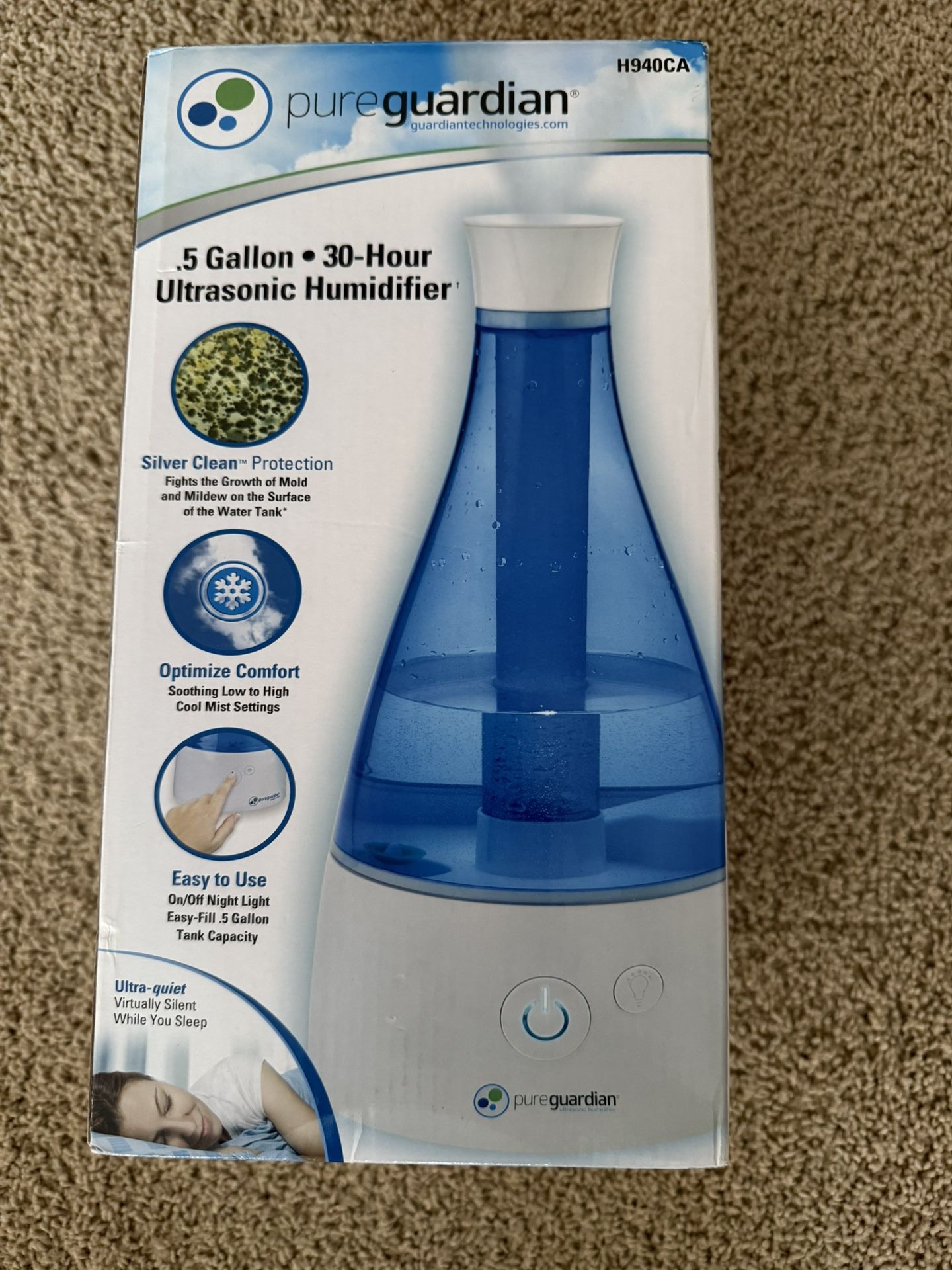 New In Box Ultrasonic Cool Mist Humidifier