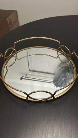 Gold mirror tray