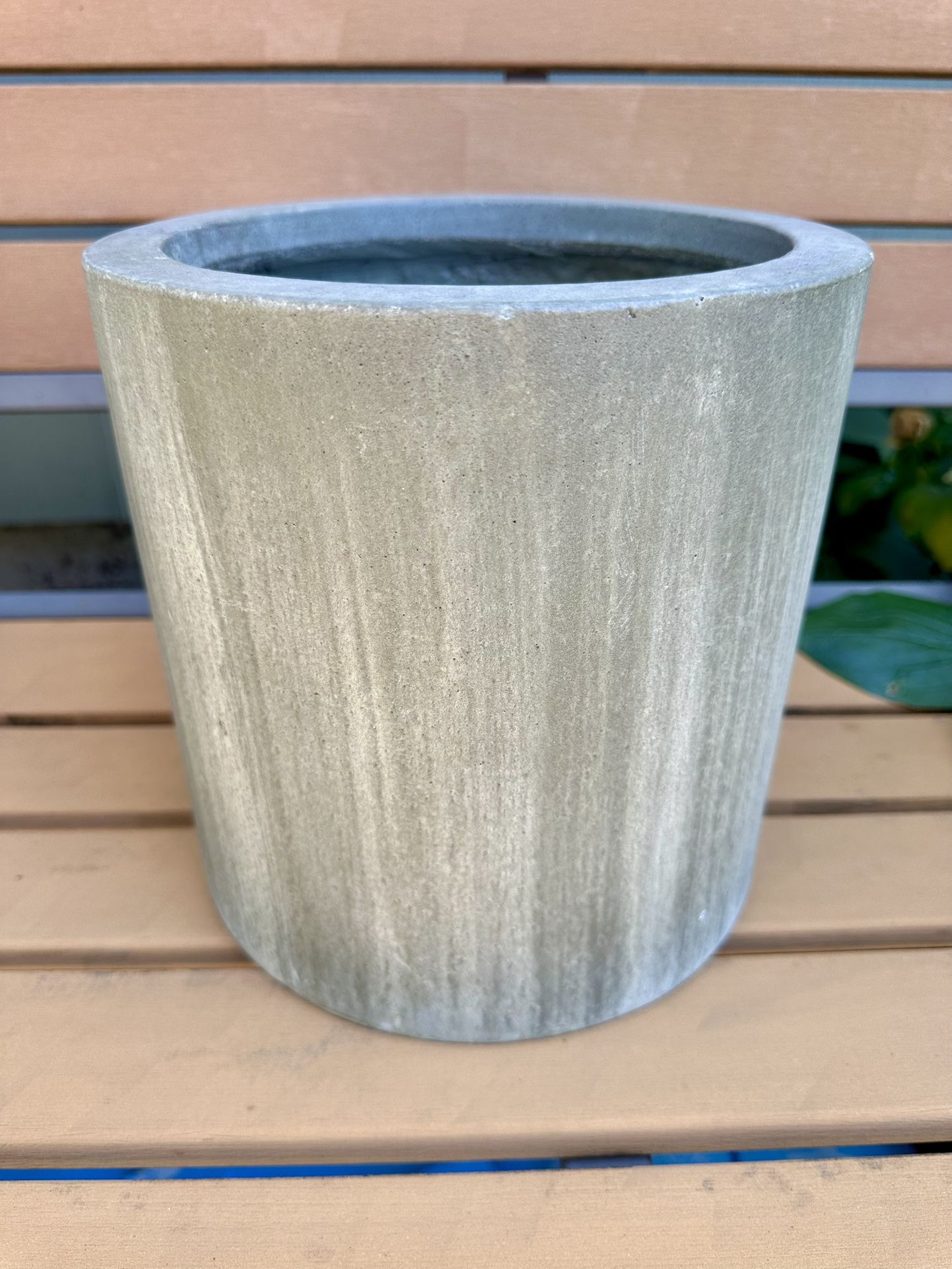 West Elm Indoor Planter / Flower Pot - Green / Grey