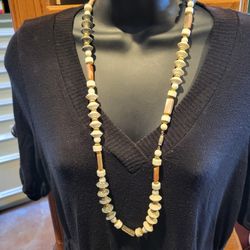 Necklace Tan Ivory Colored 