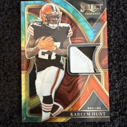 2022 Panini Select Swatches Kareem Hunt Tie-Dye Two Color Patch 25/25