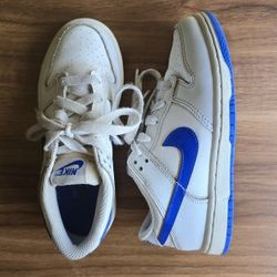 Kids Nike Dunk Low Summit White/Hyper Royal Blue Size 1Y
