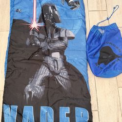 Star Wars Darth Vader Kids Sleeping Bag w/ Carry Bag – Lightweight – Blue/Black