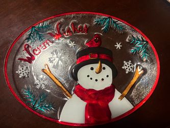 Whimsical Snowman platter