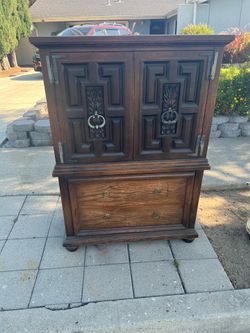 FREE Solid Wood Cabinet - Curb Alert - 54”H x 38.5”W x 19”D