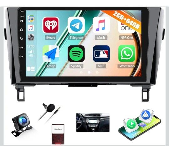 2G+64G Car Stereo for Nissan Rogue 2014-2020 with Wireless CarPlay Android Auto, Android 13 Head Unit, 10" Touch Screen Car Radio with GPS Navigation 